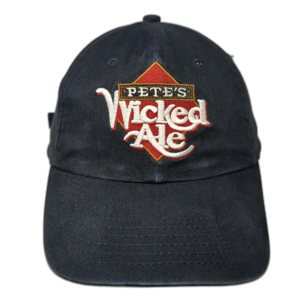 Acme Apparel Pete's Wicked Ale Logo Baseball Cap Black One Size Slideback Hat